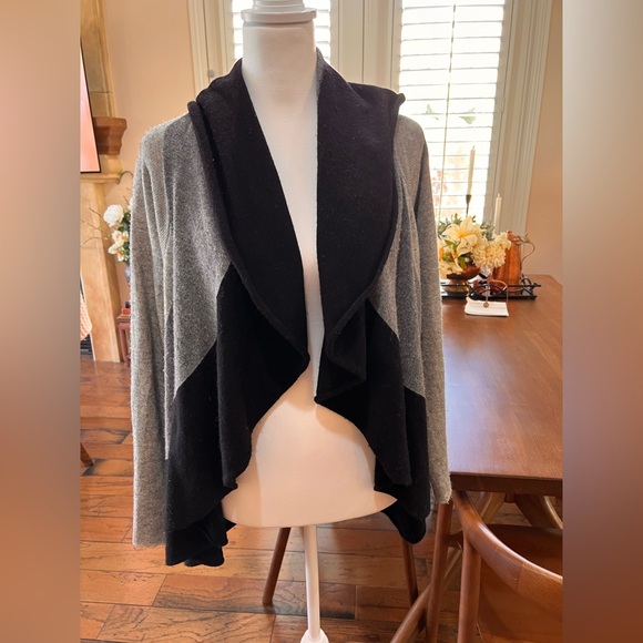 Vertical Design long sleeve Wool & Cashmere knit open front cardigan size S - Picture 3 of 8